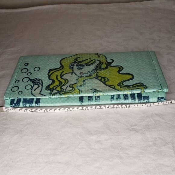 Cute aquamarine mermaid canvas wallet - Picture 5 of 8